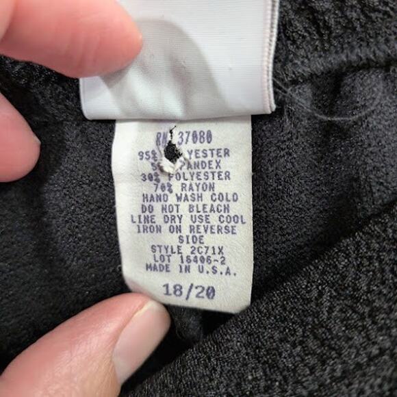 Giorgio Fiorlini Plus Maxi Skirt Asymmetrical Hem Black Flowy 18/20 Stretch USA - Picture 4 of 9